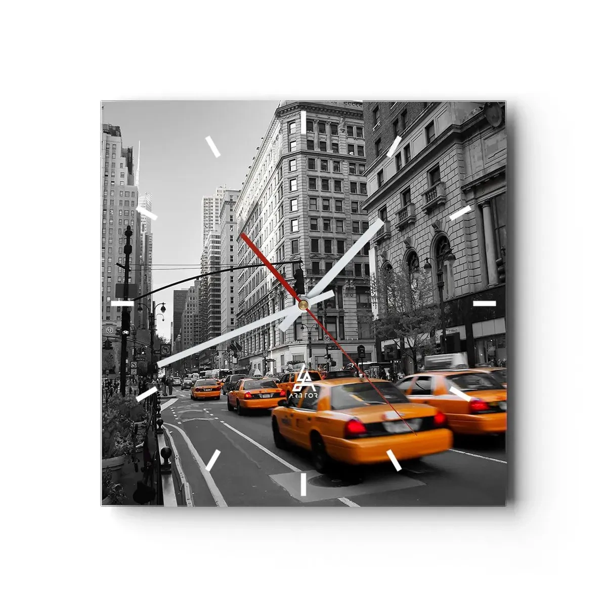 Orologio da parete - Orologio in Vetro - Il sole della grande città - 40x40 cm