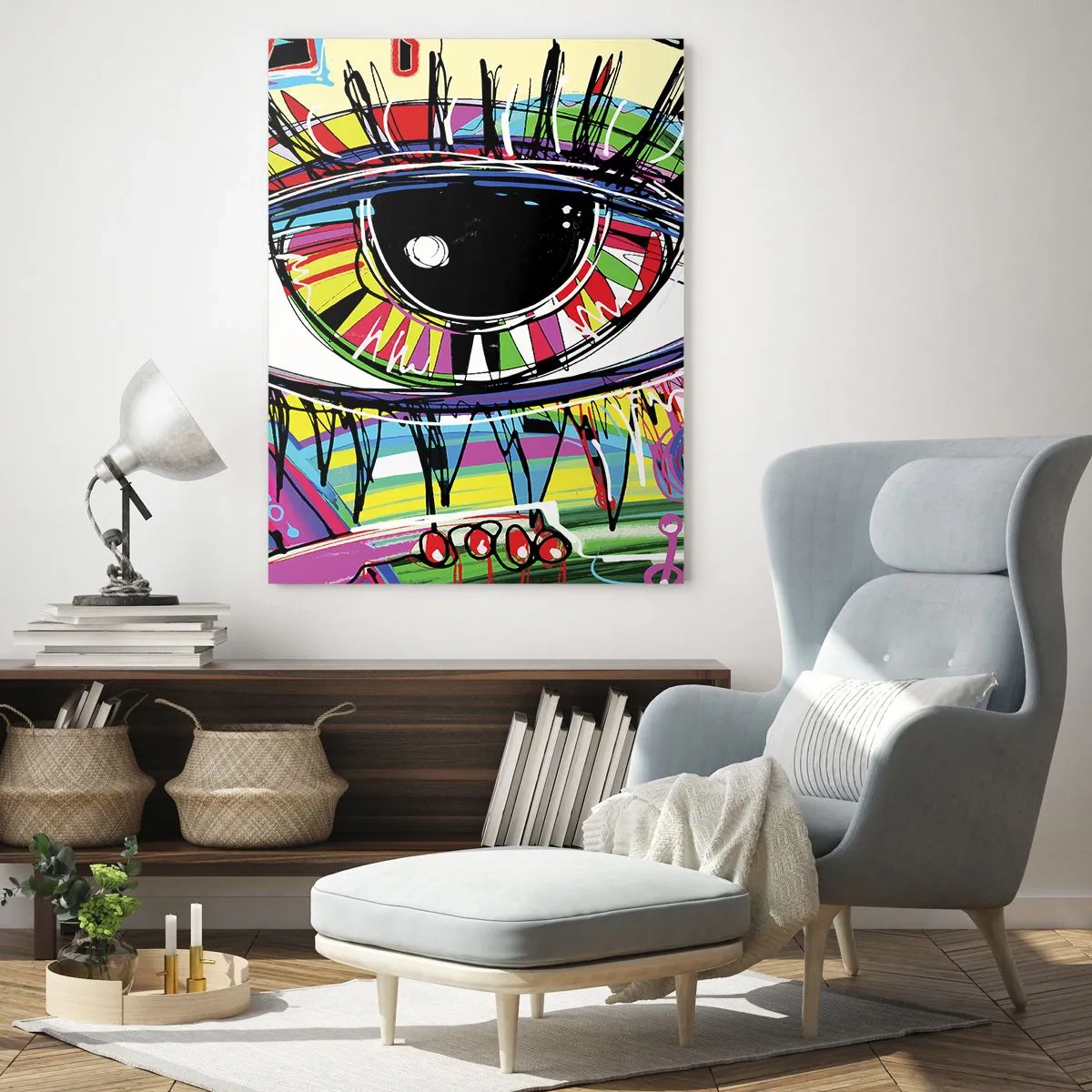Quadro su vetro - Occhio colorato - anima colorata - 50x70 cm