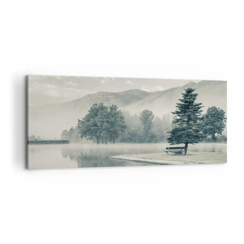 Quadro su tela - Stampe su Tela - Il lago dorme ancora - 100x40 cm