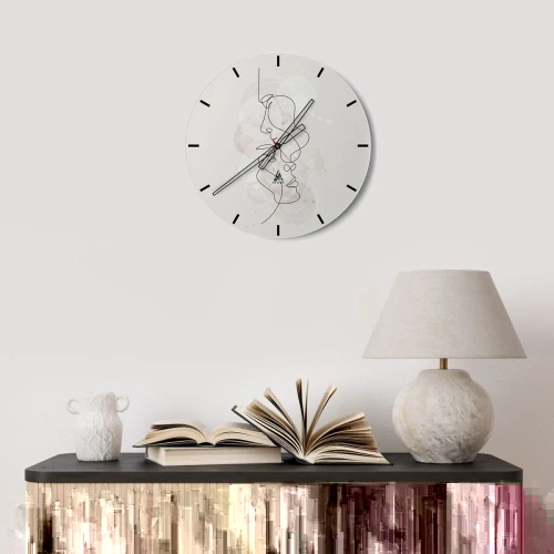 Orologio da parete - Orologio in Vetro - Intrecciati in un abbraccio - 30x30 cm