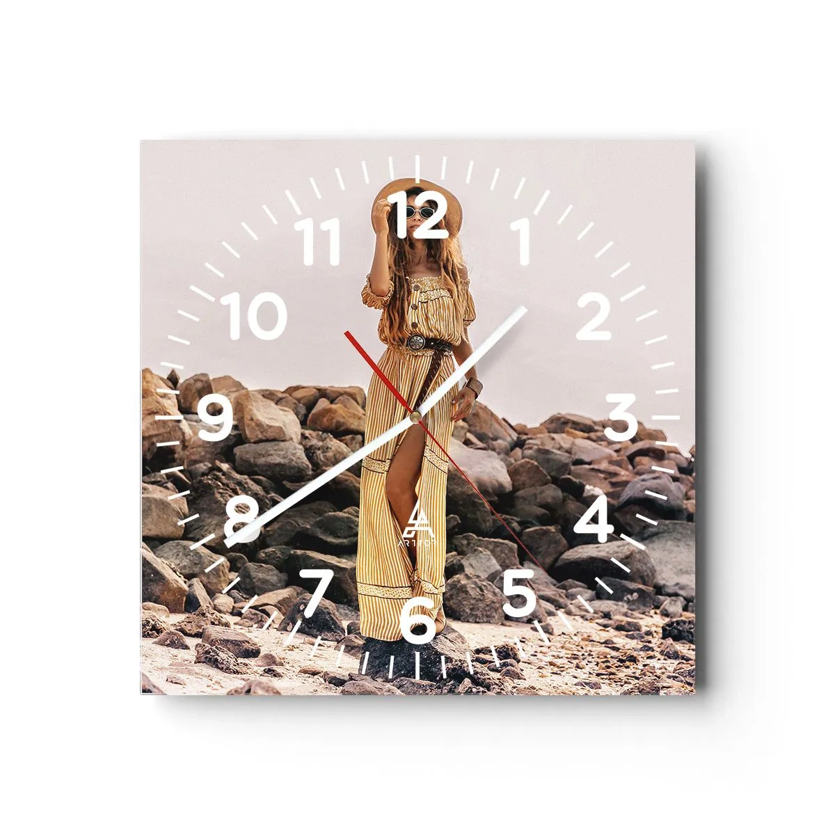 Orologio da parete - Orologio in Vetro - La magia delle pietre - 30x30 cm