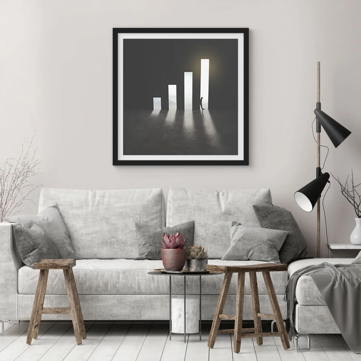 Poster in cornice nera - Successo - impressione - 30x30 cm