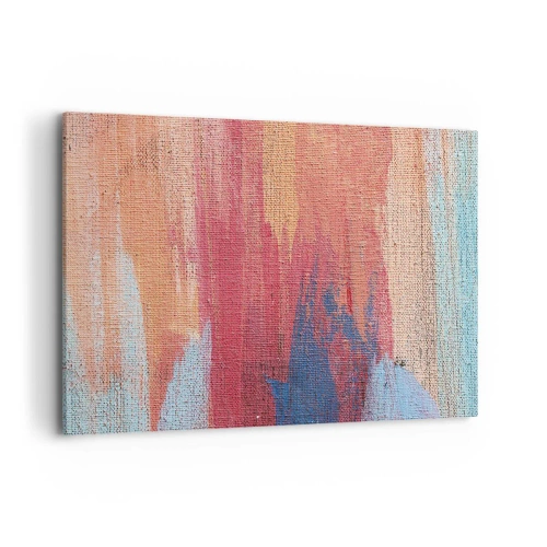 Quadro su tela - Stampe su Tela - Pennellate astratte colorate - 100x70cm - Colando con l'arcobaleno - Decorazione murale moderna per soggiorno e camera da letto ARTTOR