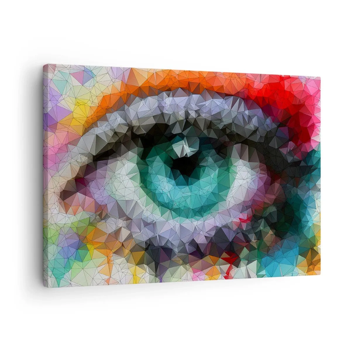 Quadro su tela - Stampe su Tela - Look geometrico con occhio verde - 70x50cm - Luce dell'occhio di cristallo - Decorazione murale moderna per soggiorno e camera da letto ARTTOR