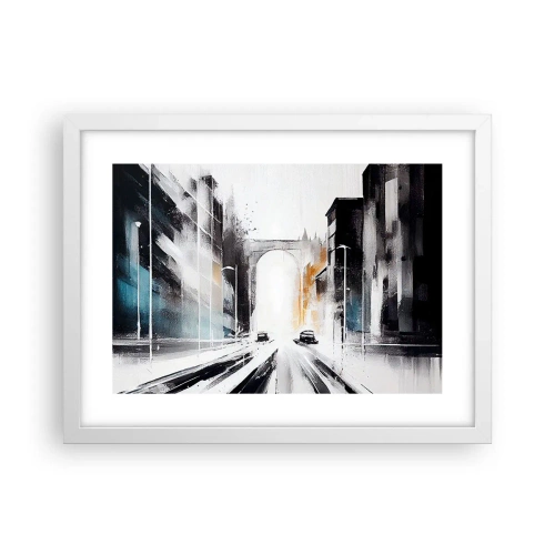 Poster in cornice bianca - Studio di città: architettura e movimento - 40x30 cm