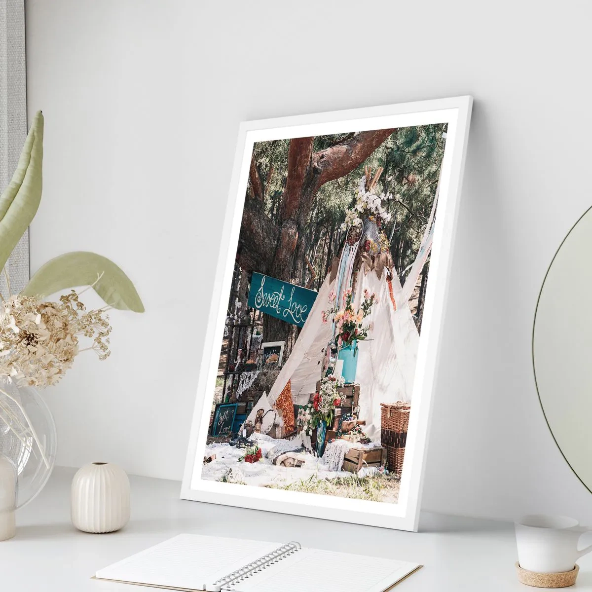 Poster in cornice bianca - Make love... - 30x40 cm