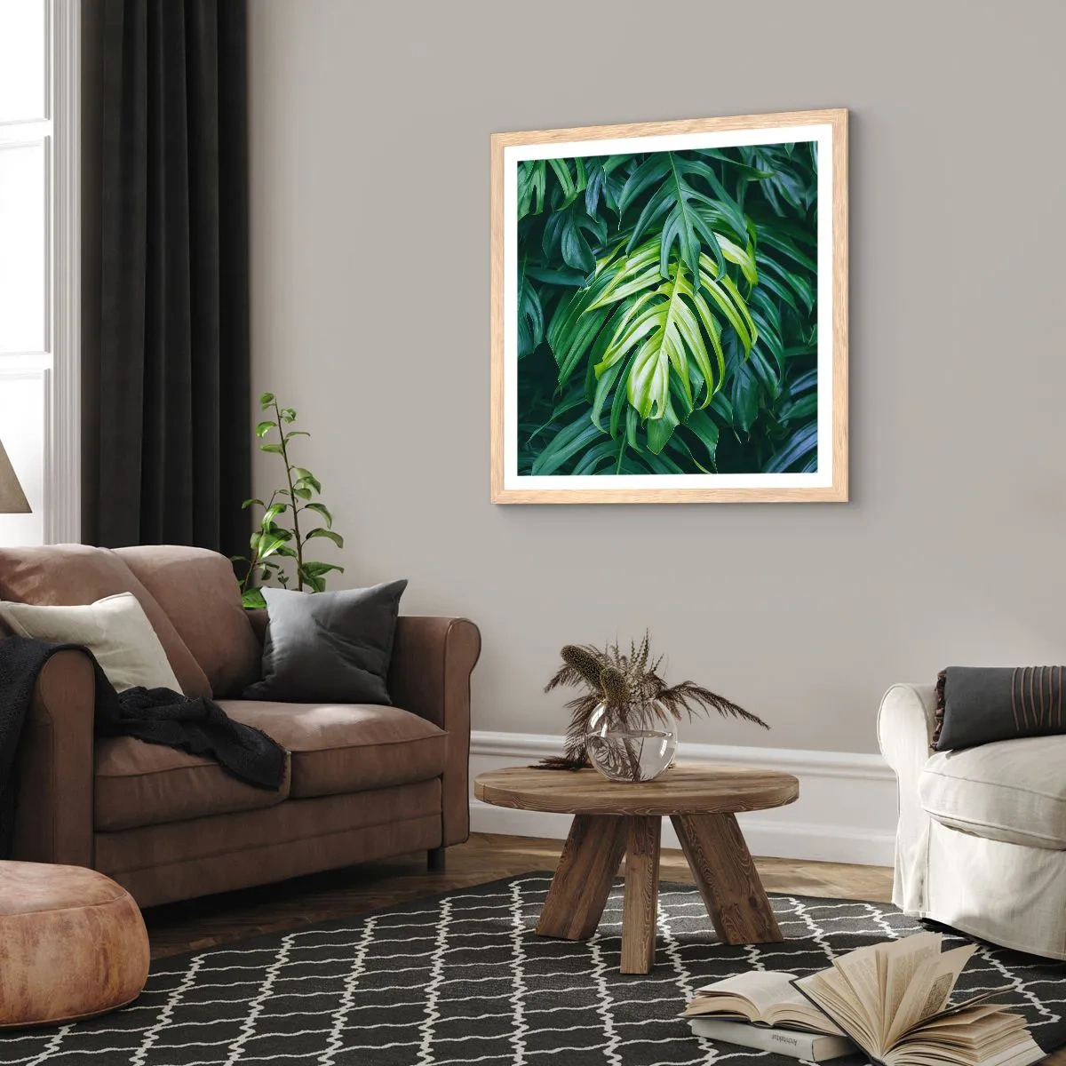 Poster in cornice rovere chiaro - Immergersi nella freschezza - 60x60 cm