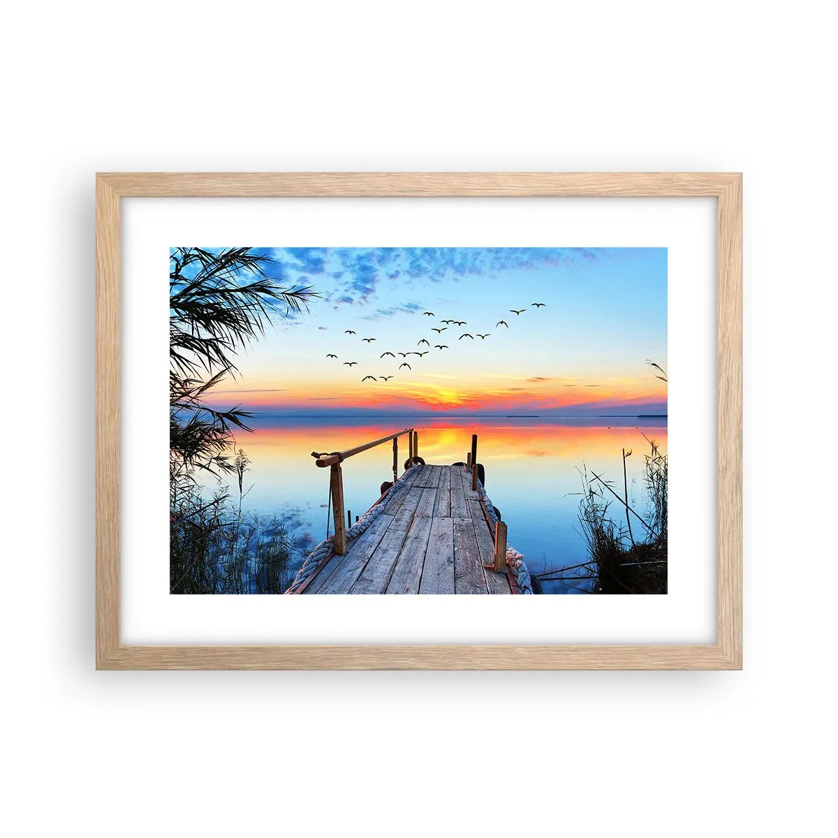 Poster in cornice rovere chiaro - Il tempo del ritorno - 40x30 cm