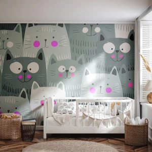 Fotomurali Premium Canvas - Il mondo dei gatti - Per bambini, Gatto, Animali - 450x315 cm