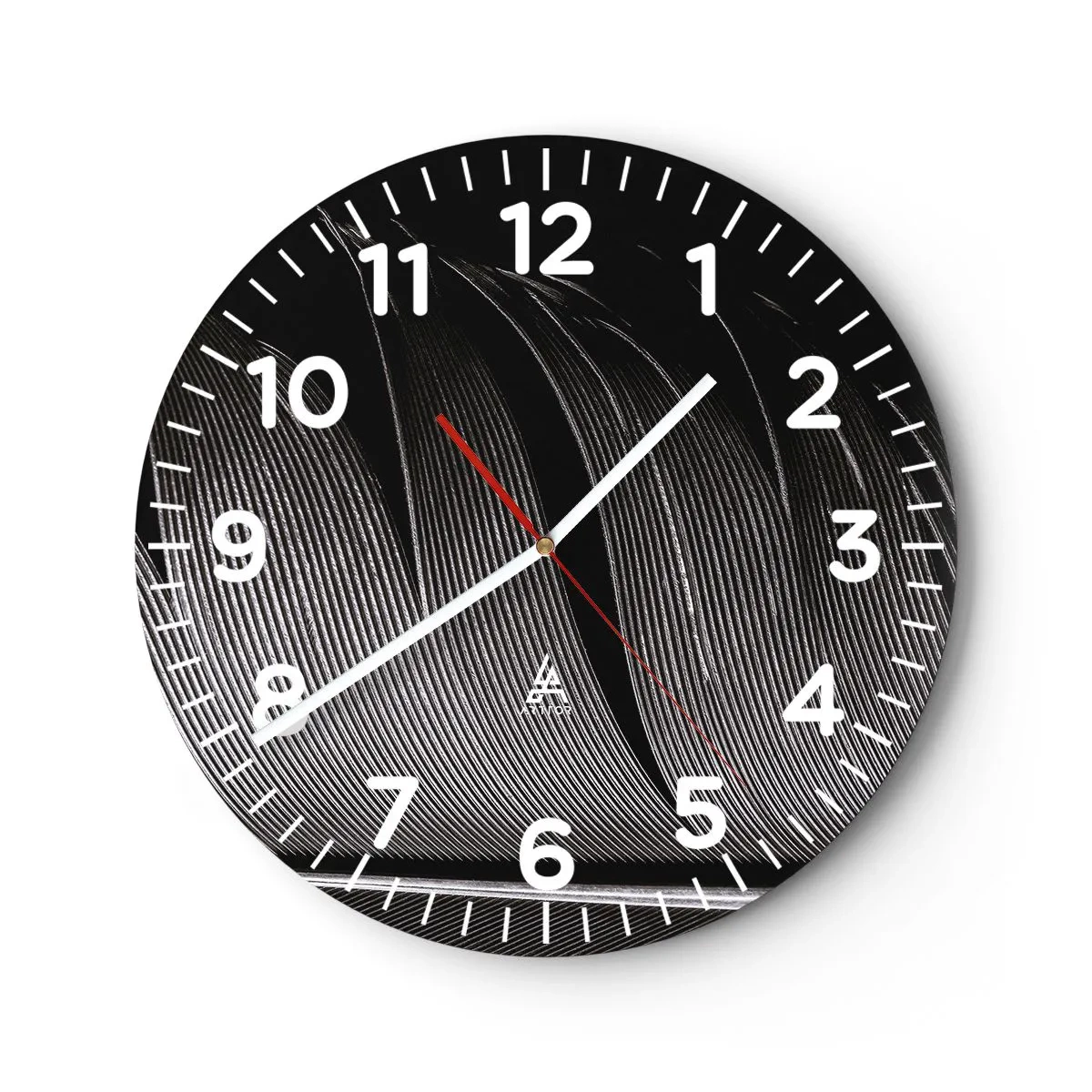 Orologio da parete - Orologio in Vetro - Piuma: struttura meravigliosa - 40x40 cm