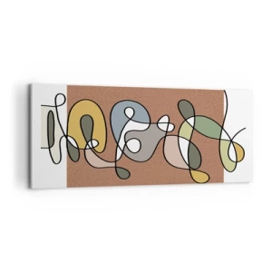 Quadro su tela - Stampe su Tela - Astrazione colorata con macchie e linee - 120x50cm - Un'astrazione da ridere - Decorazione murale moderna per soggiorno e camera da letto ARTTOR