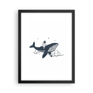 Poster in cornice nera - Avventura nello spazio - 30x40 cm