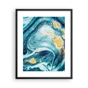 Poster in cornice nera - Vortice blu - 40x50 cm