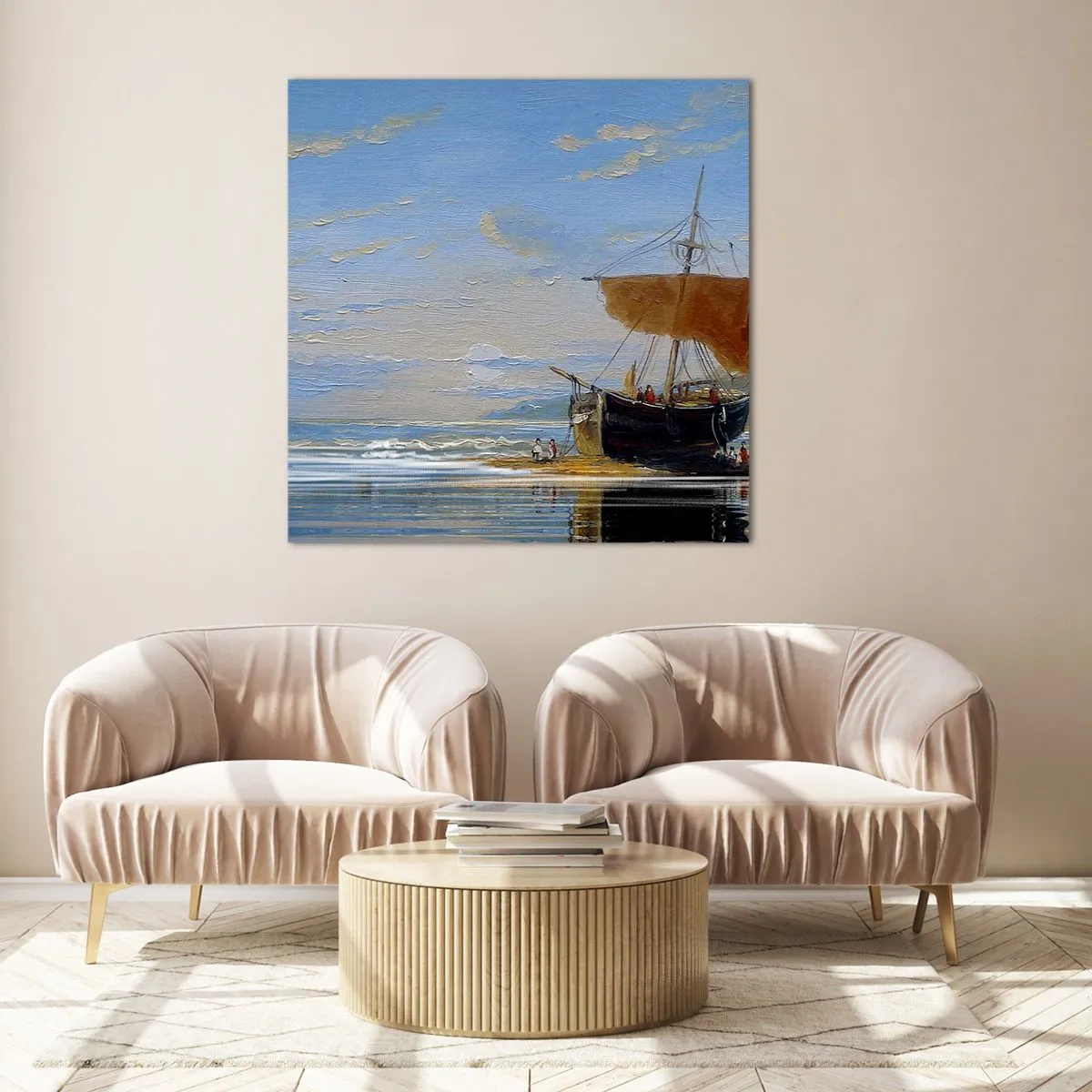 Quadro su vetro - Acqua, terra, aria - 40x40 cm