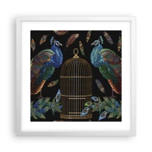 Poster in cornice bianca - Con gli abiti reali - 40x40 cm