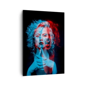 Quadro su tela - Stampe su Tela - Doppio ritratto di donna in rosso e blu - 50x70cm - Alter ego - Decorazione murale moderna per soggiorno e camera da letto ARTTOR