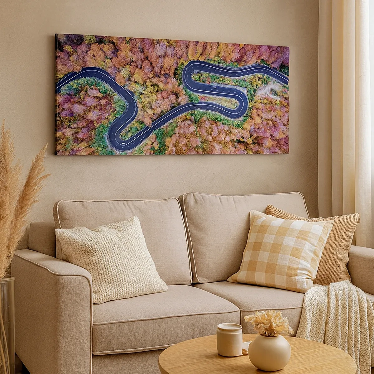 Quadro su tela - Stampe su Tela - Via tortuosa attraverso il bosco - 30x30 cm