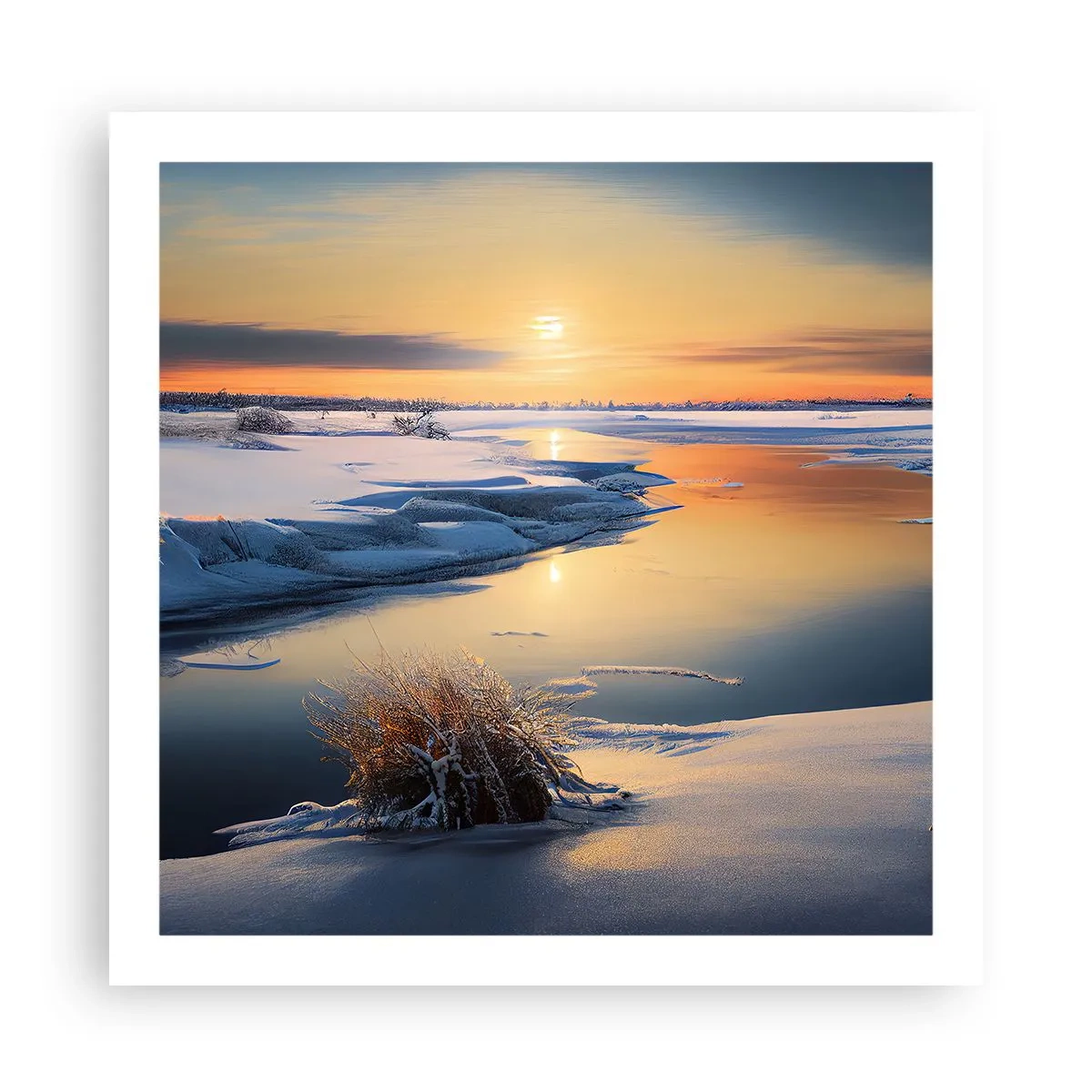 Poster - Tramonto invernale - 60x60 cm
