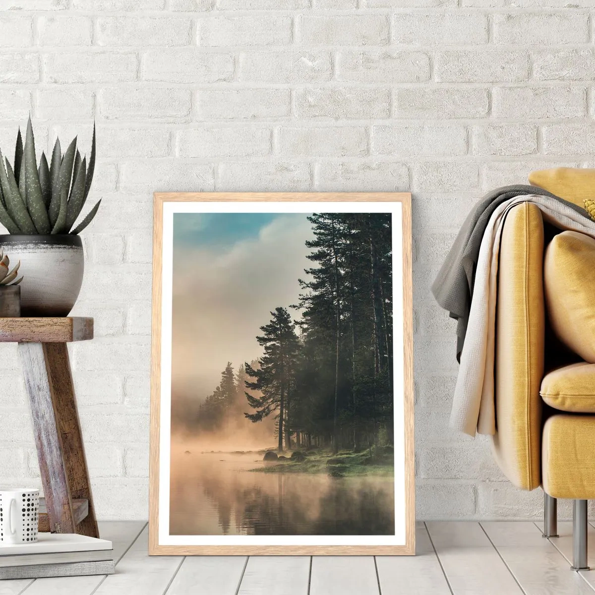 Poster in cornice rovere chiaro - La nascita del giorno - 70x100 cm