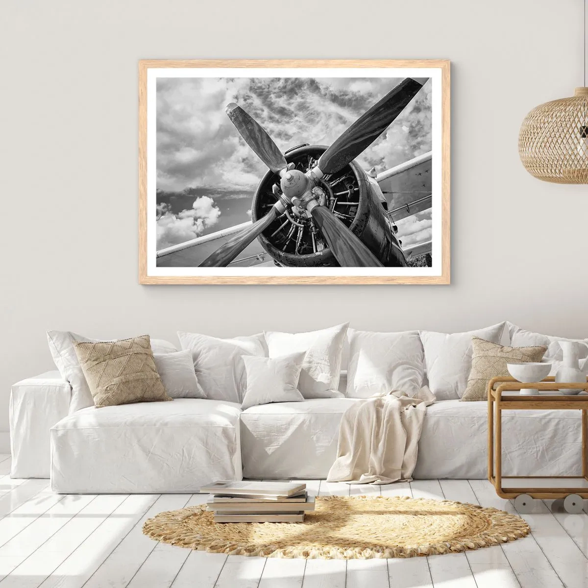Poster in cornice rovere chiaro - Il dominatore dell'aria - 70x50 cm