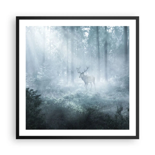 Poster in cornice nera - Passeggiata mattutina sulle sue terre - 60x60 cm