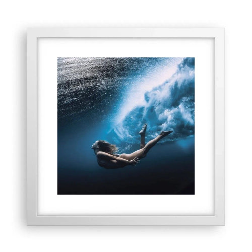 Poster in cornice bianca - Moderna sirena - 30x30 cm