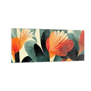 Quadro su vetro - Caldo dei tropici e fresco del verde - 100x40 cm