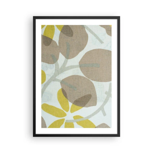 Poster in cornice nera - Delicata grafica botanica in colori naturali - 50x70cm - Composizione sotto al sole - Decorazione murale moderna per soggiorno e camera da letto ARTTOR
