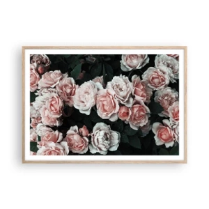 Poster in cornice rovere chiaro - Composizione di rose - 100x70 cm