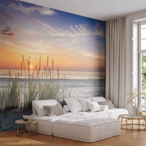 Fotomurali Premium Sand - Guarda, pensa, senti - Paesaggio, Spiaggia, Mare - 150x105 cm