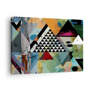 Quadro su tela - Stampe su Tela - Una composizione astratta di forme geometriche e colori. - 70x50cm - Come è semplice - Decorazione murale moderna per soggiorno e camera da letto ARTTOR