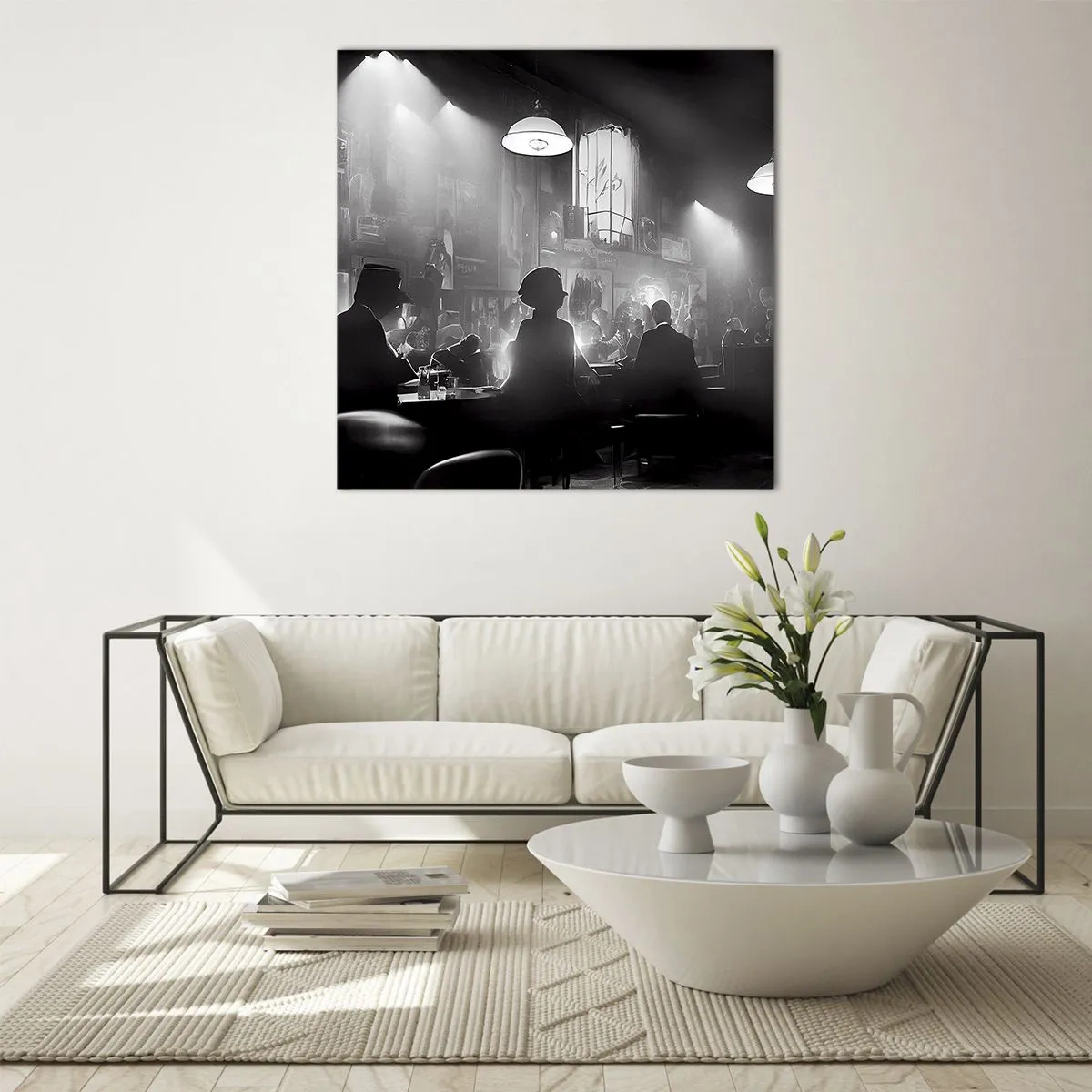 Quadro su vetro - Nell'atmosfera jazz - 40x40 cm