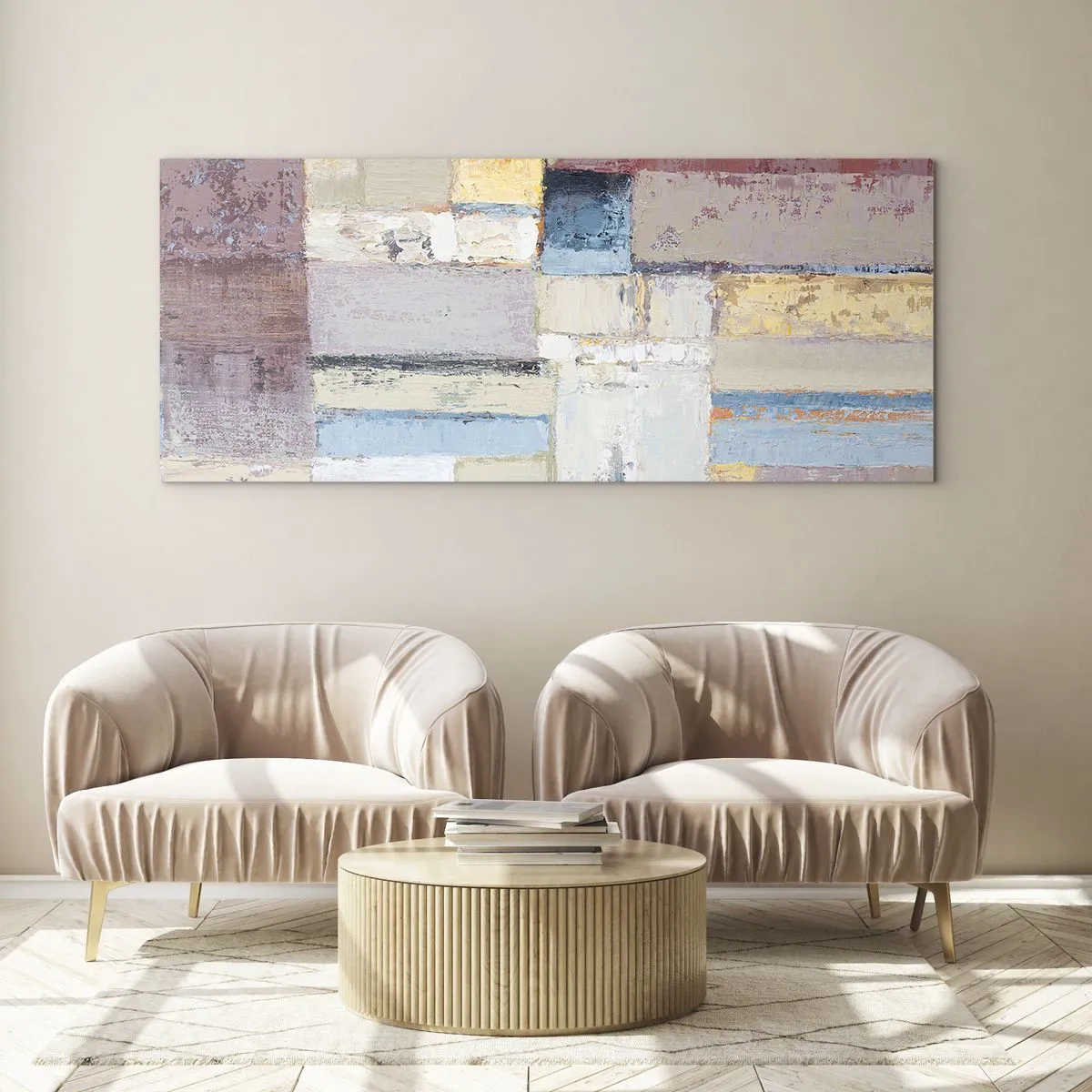 Quadro su vetro - La pace della geometria - 100x40 cm