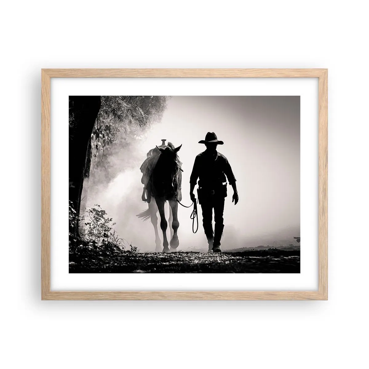 Poster in cornice rovere chiaro - Mattino texano - 50x40 cm
