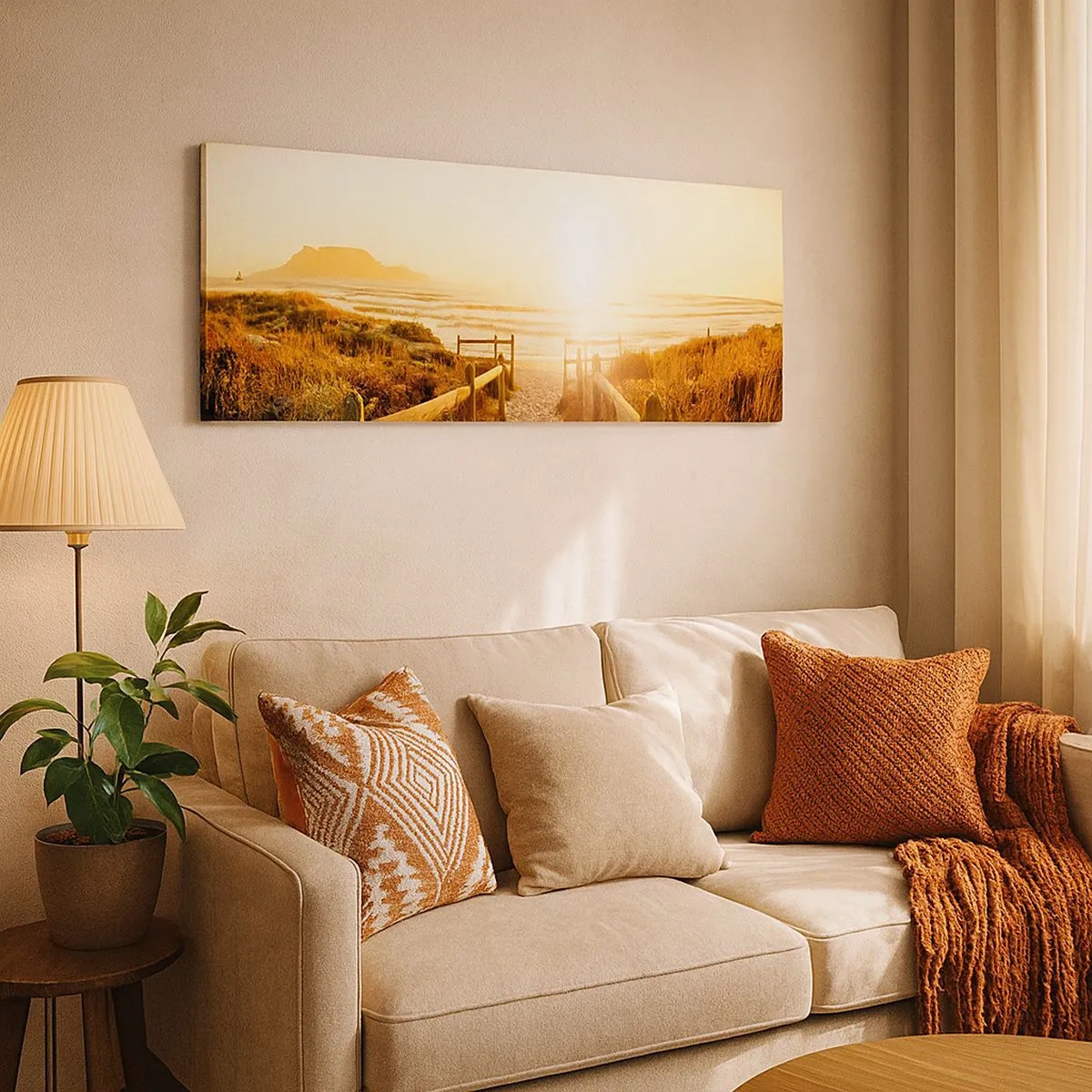 Quadro su tela - Stampe su Tela - Attraverso la duna, verso il sole - 100x40 cm