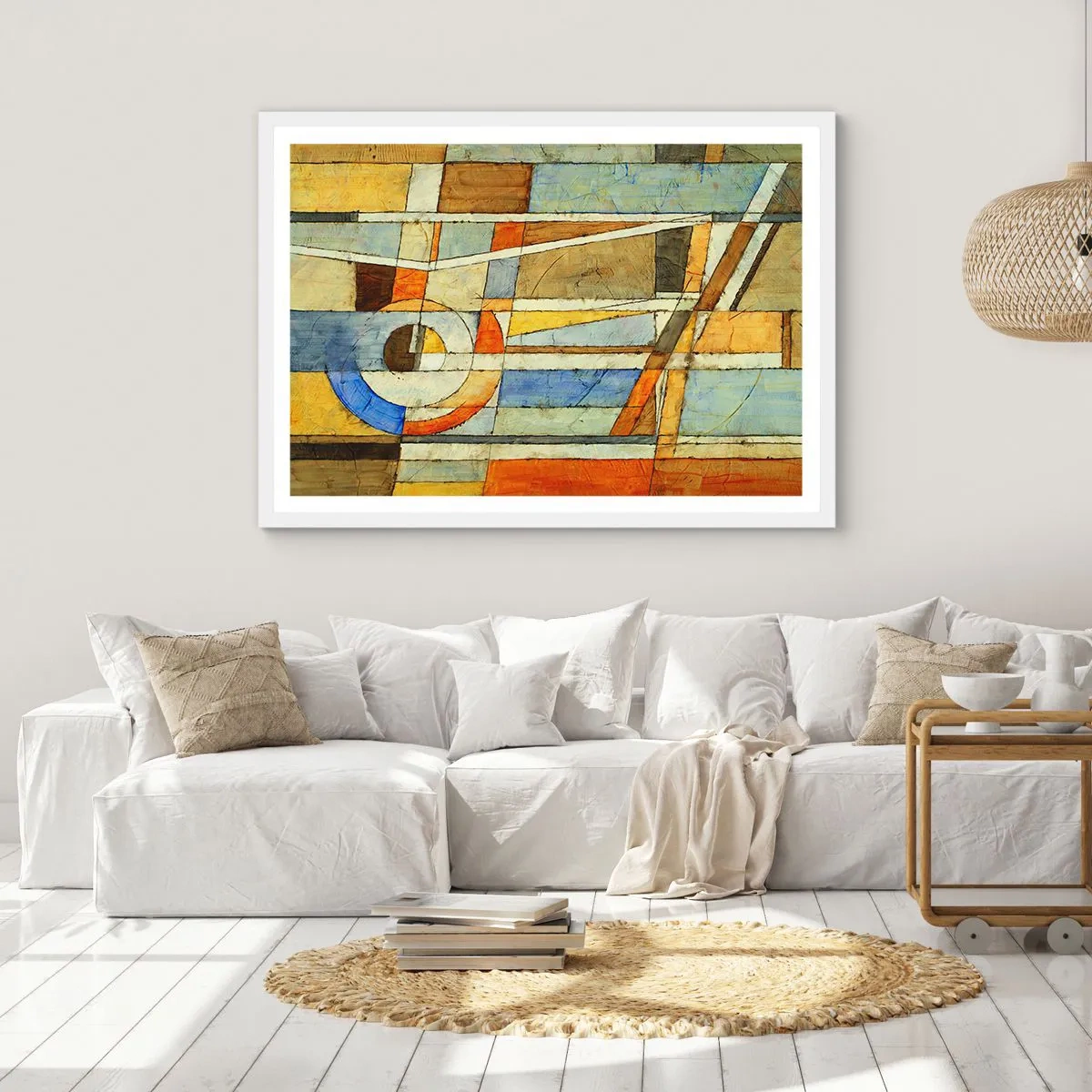 Poster in cornice bianca - Cubismo in cantiere - 100x70 cm