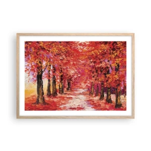 Poster in cornice rovere chiaro - Impressione d'autunno - 70x50 cm