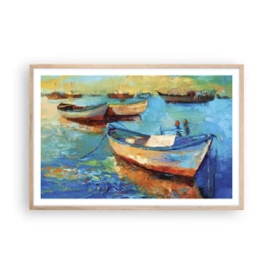 Poster in cornice rovere chiaro - Nella baia del sud - 91x61 cm