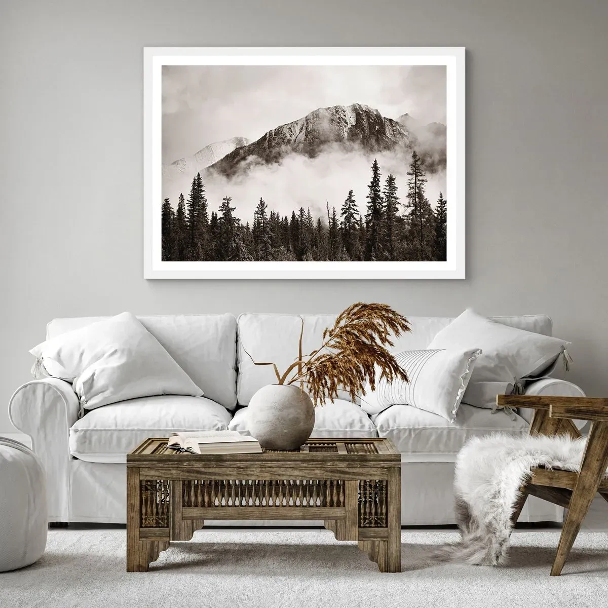 Poster in cornice bianca - Il sovrano di granito - 91x61 cm