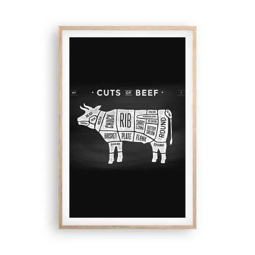 Poster in cornice rovere chiaro - Il sillabario del macellaio - 61x91 cm