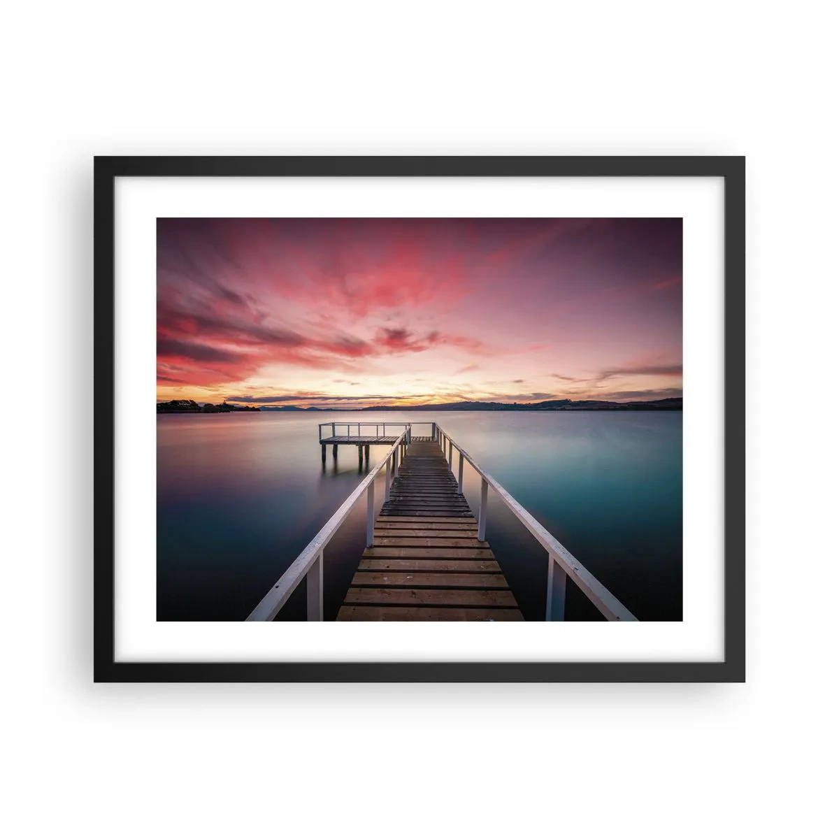 Poster in cornice nera - La fiamma mite della sera - 50x40 cm