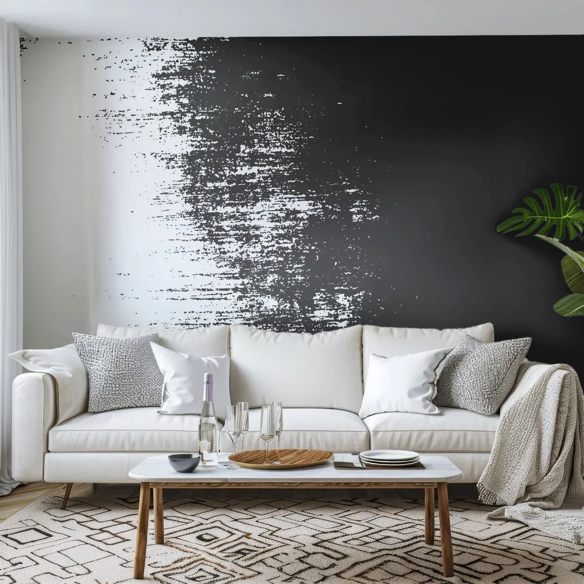 Fotomurali Premium Canvas - E il vincitore è... - Astrazione, Pezzo, Bianco e nero - 150x105 cm