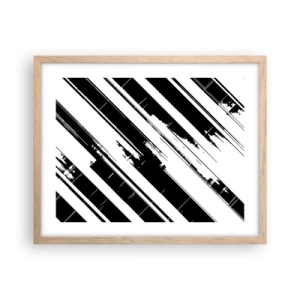 Poster in cornice rovere chiaro - Composizione intensa e dinamica - 50x40 cm