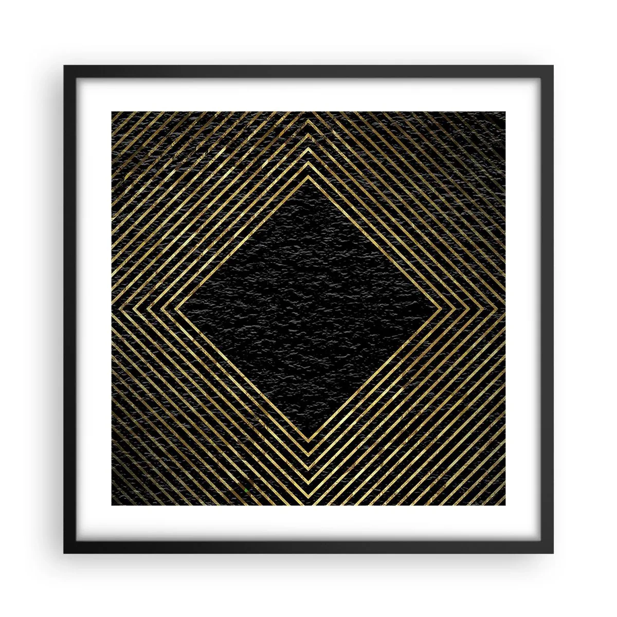 Poster in cornice nera - Geometria in stile glamour - 50x50 cm