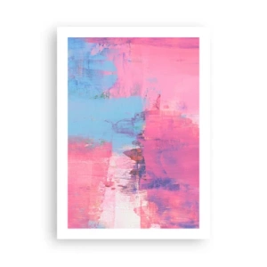 Poster - Composizione astratta nei toni del rosa e del blu - 50x70cm - Rosa, blu e un pizzico di luce - Decorazione murale moderna per soggiorno e camera da letto ARTTOR
