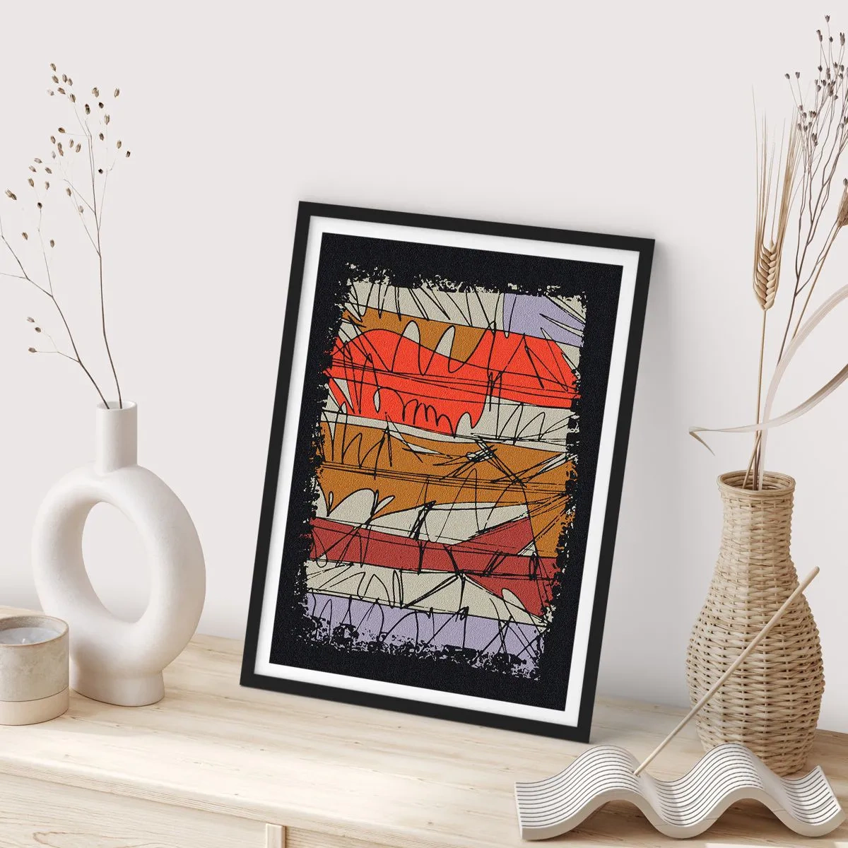 Poster in cornice nera - Composizione spontanea - 70x100 cm