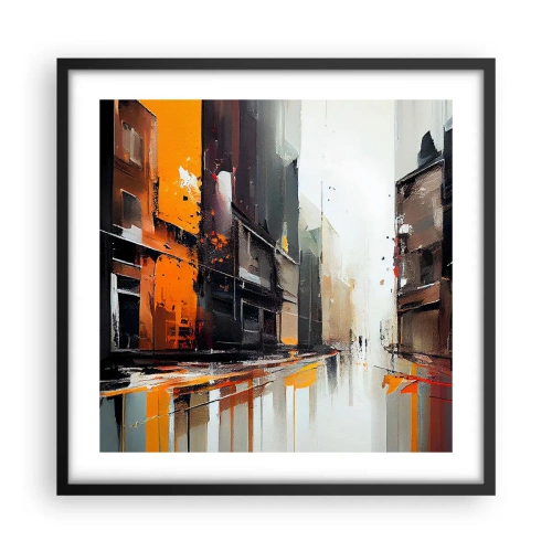 Poster in cornice nera - Un giorno di pioggia - 50x50 cm