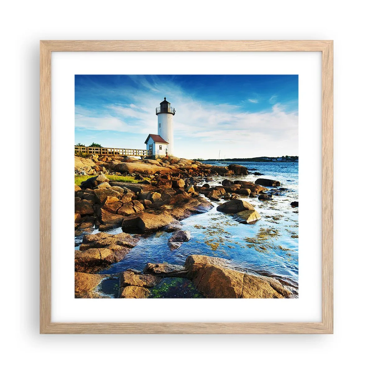 Poster in cornice rovere chiaro - Tornate sani e salvi, vi aspetto - 40x40 cm