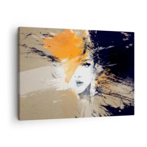 Quadro su tela - Stampe su Tela - Ritratto astratto di una donna dai colori intensi - 70x50cm - E la luce fu - Decorazione murale moderna per soggiorno e camera da letto ARTTOR