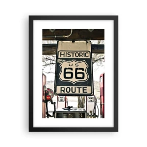 Poster in cornice nera - Viaggio retro americano - 30x40 cm